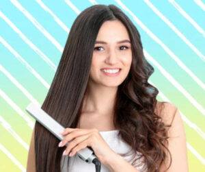 flat iron on wet hair