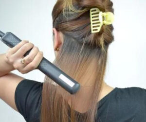 flat iron on wet hair